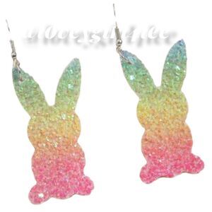 NEW SEQUIN OMBRE BUNNY EARRINGS